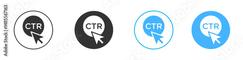CTR icon Editable flat style, illustration icons