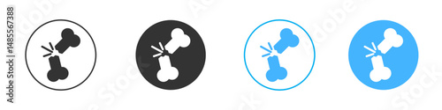Broken bone icon Editable flat style, illustration icons