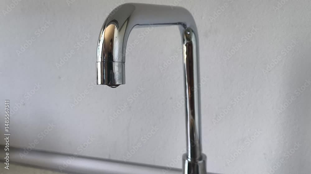 Horizontal grifo goteando gotas 