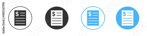 Bank statement icon Editable flat style, illustration icons