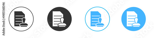 Approved document icon Editable flat style, illustration icons