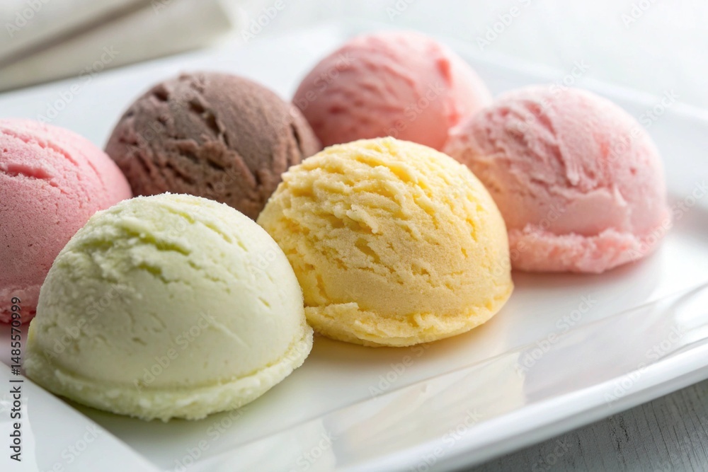 Isolated Close Up of Japanese Mochi Ice Cream in Assorted Flavours and Colors Isolated Close Up of Japanese Mochi Ice Cream in Assorted Flavours and Colors