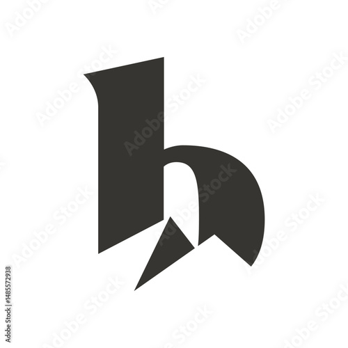mountain outdoor initial letter B logo graphic concept vector icon