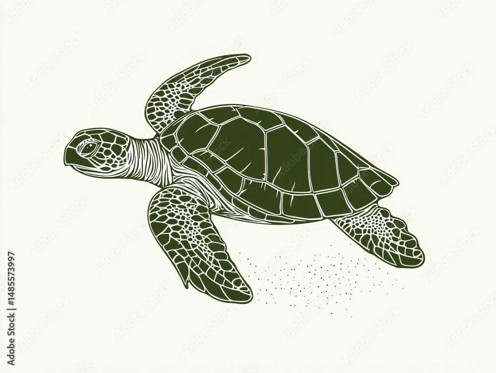 Fototapeta premium Sea Turtle Illustration