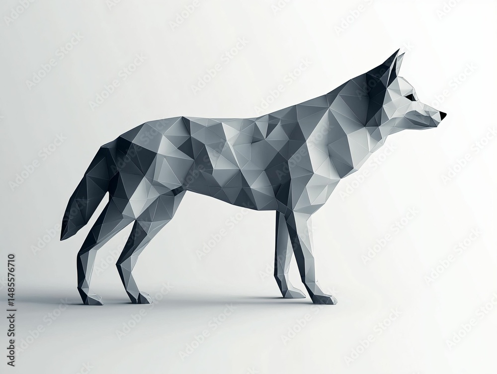 Obraz premium Low Poly Wolf