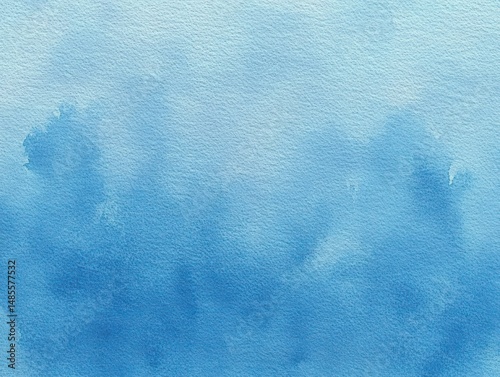 Abstract blue watercolor background with soft gradients and textured paper surface evoking a calm and peaceful atmosphere