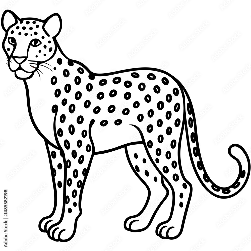 Fototapeta premium Sapphire Leopard Outline Vector