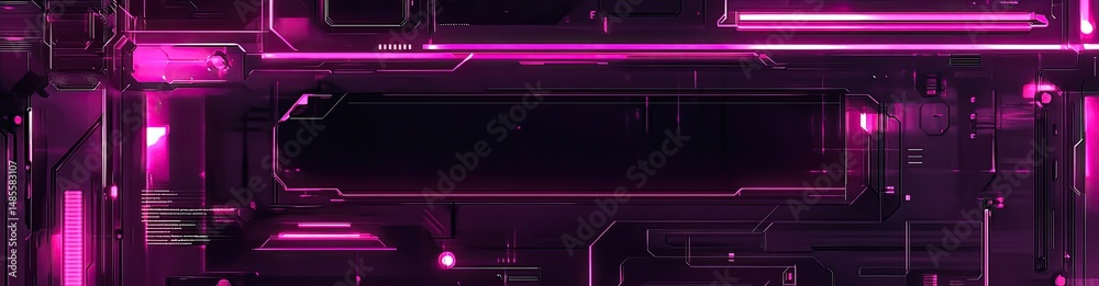 Obraz premium Futuristic, Pink-Lit Technological Interface