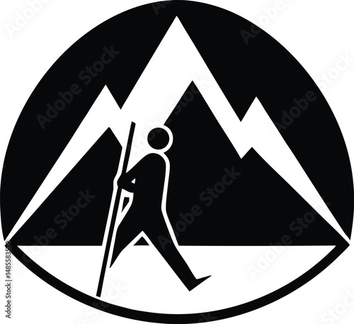 hiking vector icon.