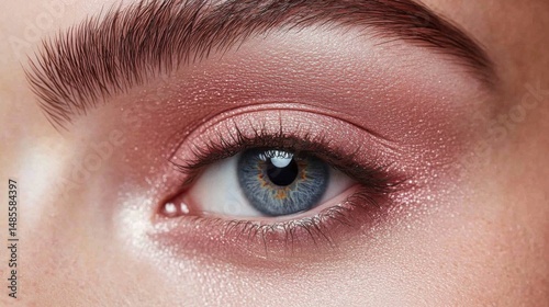 Close-Up of Left Eye with Rose Gold Eyeshadow