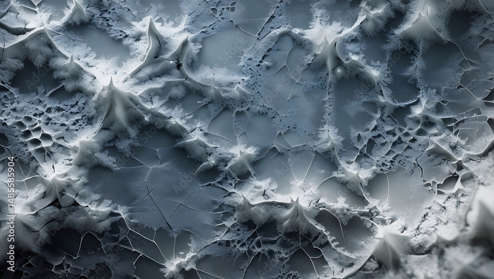 Naklejka premium Abstract Monochromatic 3D Cellular Network Texture, Microscopic Relief Background
