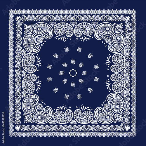 navy blue bandana pattern vectör desing