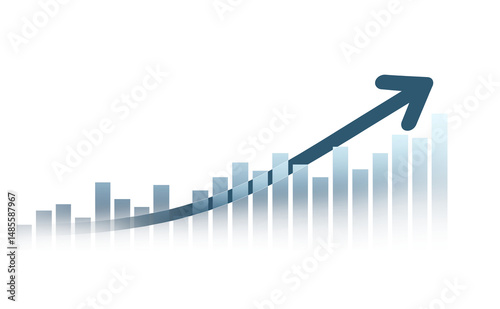 Business growth graph chart PNG.Analyzing sales data and financial report.Financial marketing graph grow chart. Arrow up with graph corporate future growth plan.	