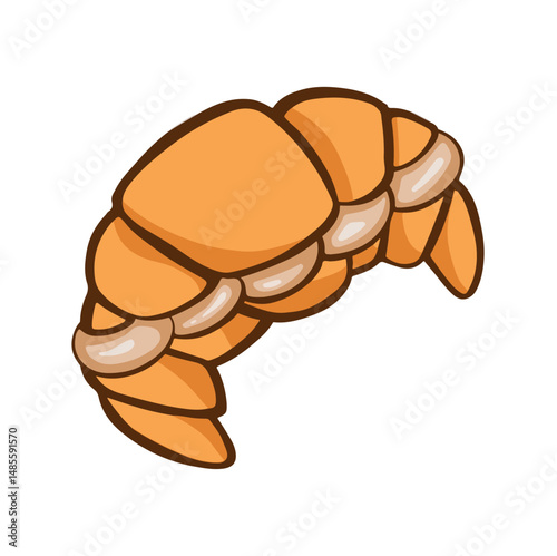 Croissant with butter cream inside hand color