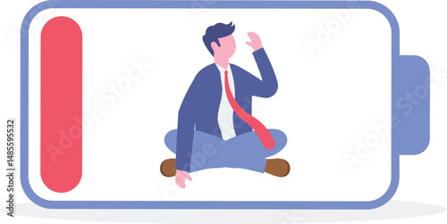 Fatigue exhausted office worker, burnout from overwork routine

