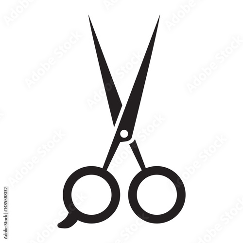 scissor vector art silhouette icon on white background