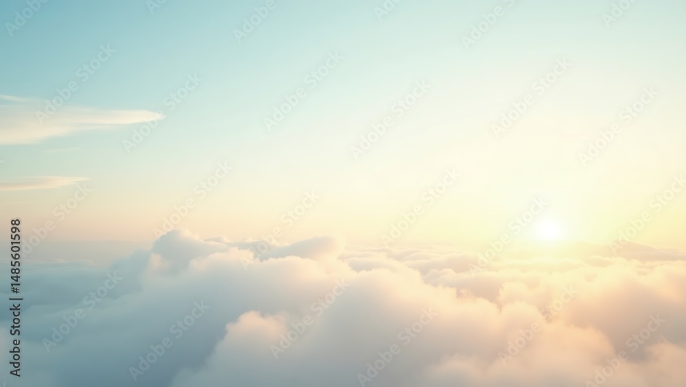 Obraz premium Serene Sunset Above the Clouds A Breathtaking Aerial View