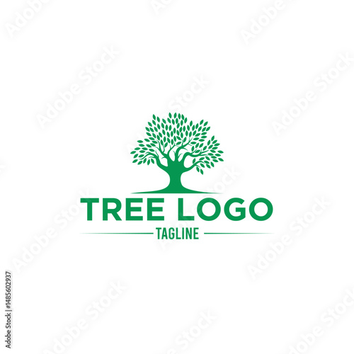 Tree logo design template. Trendy style, vector eps 10