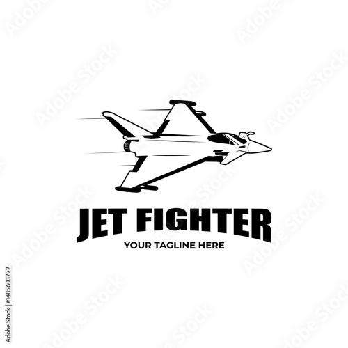 speeding jet fighter aircraft logo design