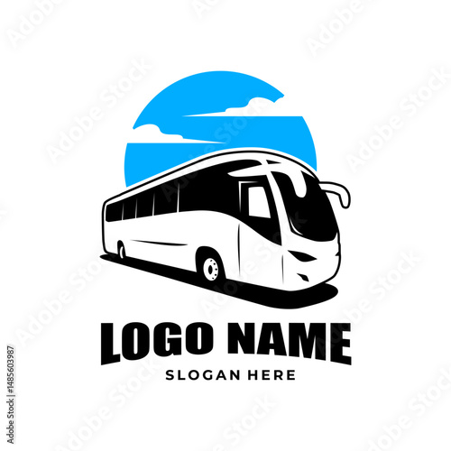 modern bus travel logo design vector