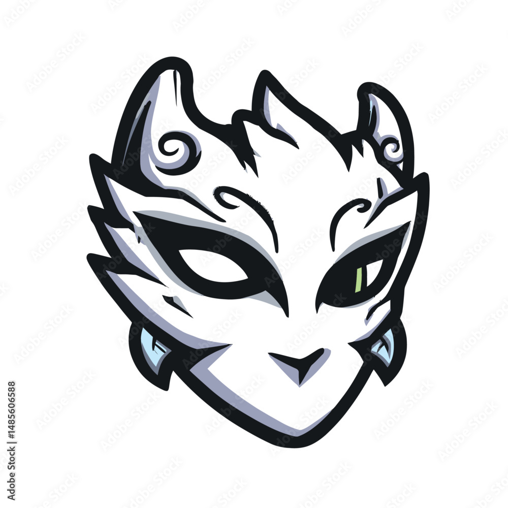 Obraz premium Four Distinct Mask Designs with Unique Features and Expressions