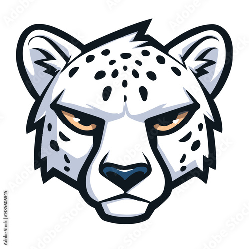 Cheetah and Leopard Mascot Head Logo in Clean Vector Style ideal for sports branding and animal-themed esports