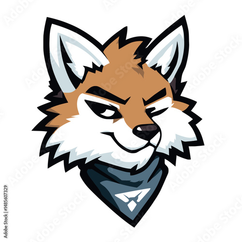 Fox Bandit Mascot Head Logo in Cartoon Vector Style perfect for stealth game branding and avatar graphics