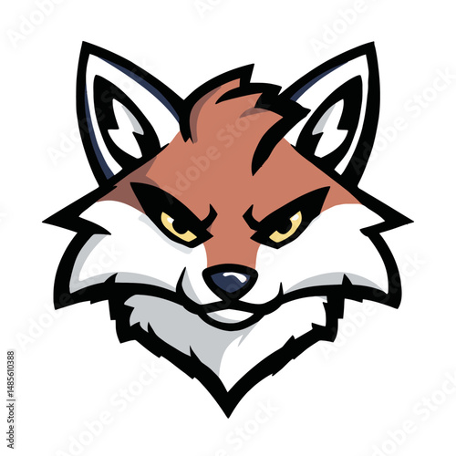 Four Unique Cartoon Fox Head Illustrations with Expressive Features