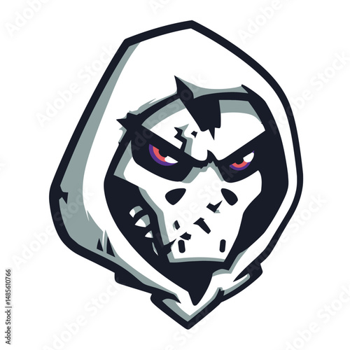 Four Unique Cartoon Character Heads in Hoods and Masks
