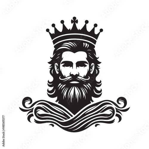 Kings Birth Day Silhouette Vector Illustration, Solid White Background.