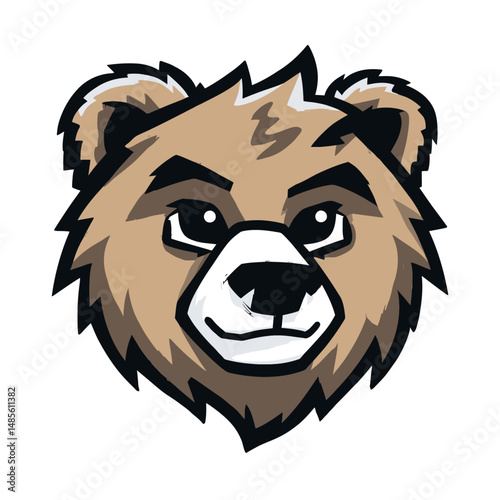 Cartoon Bear Mascot Heads for Logo Design and Branding Use