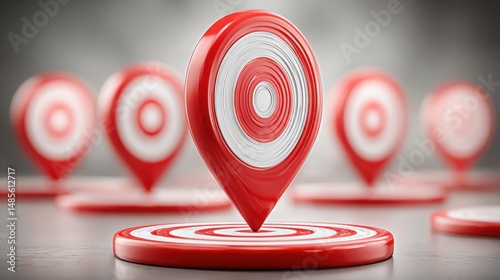 Red pin positioned on signifying focused economic strategies for capital injection in key areas of interest