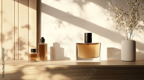 Wallpaper Mural A mockup of a branded perfume storage box, placed on a shelf Torontodigital.ca