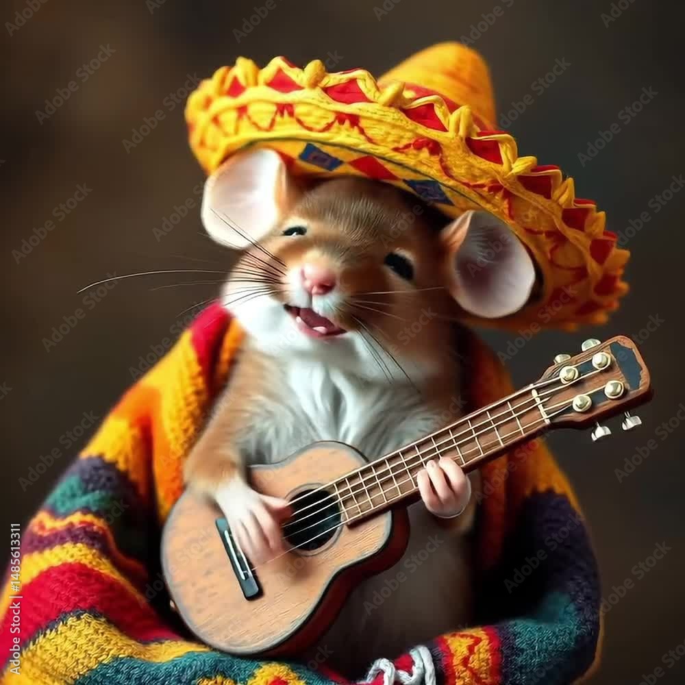 La souris mariachi. Une petite sérénade mexicaine.
