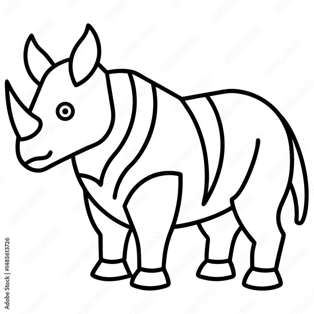 Fototapeta premium Minimalist Onyx Rhino Outline