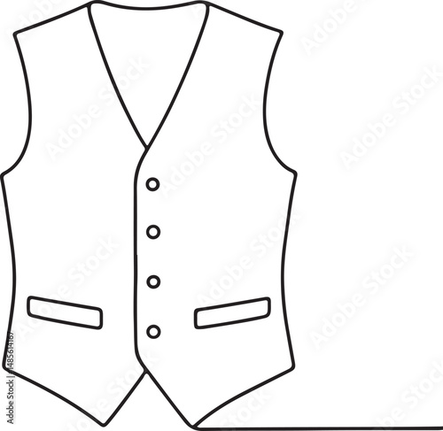 Formal Vest Icon in Clean Line Style