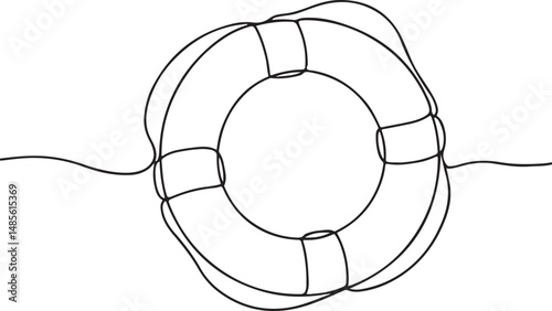 Life Buoy Minimalist Line Icon for Safety Concepts