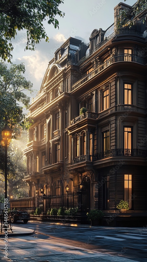 Naklejka premium Architectural building 3d rendering