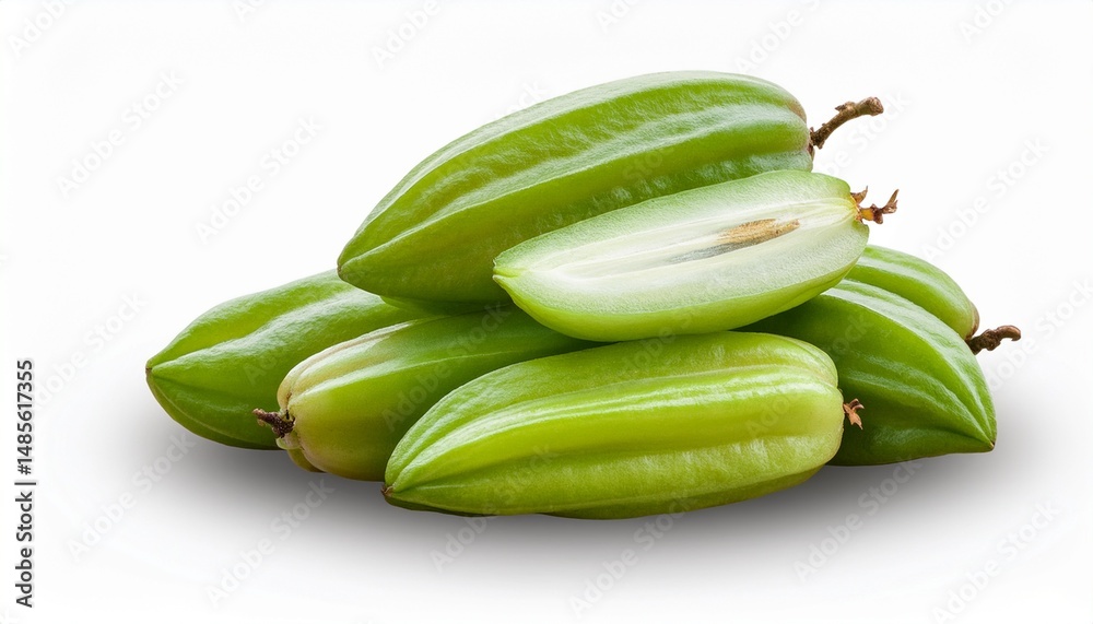 Averrhoa Bilimbi: Fresh, Green, Tropical Fruit Pile Averrhoa Bilimbi: Fresh, Green, Tropical Fruit Pile