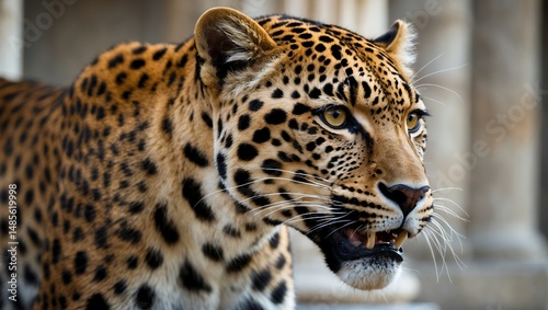 A ferocious leopard symbolizing ancient greece's imperial might