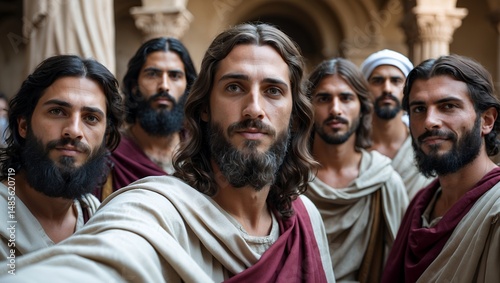 A modern selfie of jesus and his companions