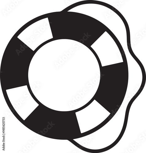 Life Buoy Silhouette Icon for Safety Vector Design