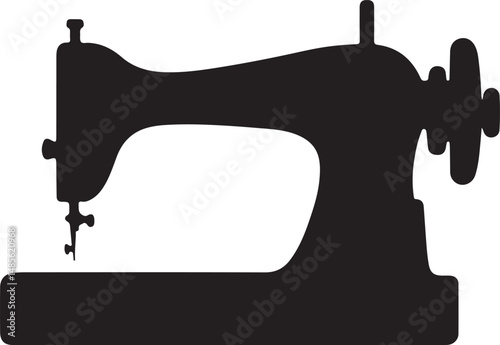 Sewing Machine Silhouette in Craft Vector Style
