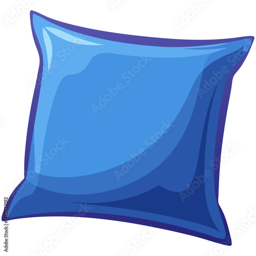 Blue cushion or pillow isolated cartoon design
