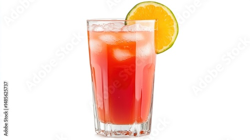Wallpaper Mural A tall glass filled with a red-orange, icy beverage garnished with a lime wedge Torontodigital.ca