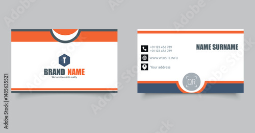 Modern Minimalist Business Card Template. Includes front and back sides with editable name, title, contact details, website.