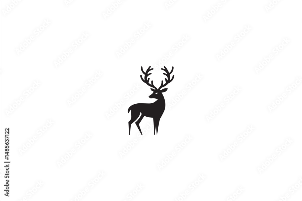 Fototapeta premium deer silhouette with a simple, understated design set against a white background