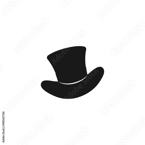 Classic Top Hat Illustration icon logo flat vector design