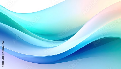 Abstract blue and green waves flowing smoothly