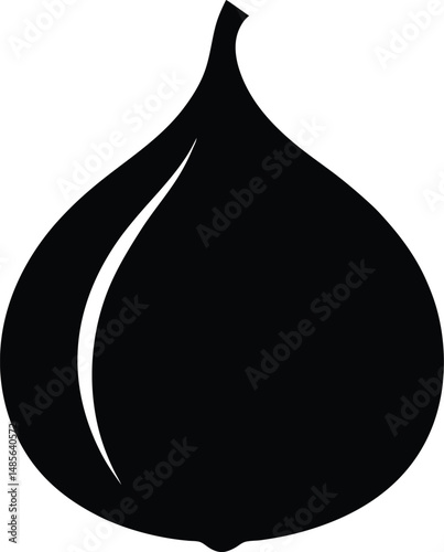 fig black silhouette on white background 